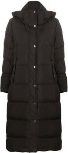 Moorer padded quilted hooded coat Zwart