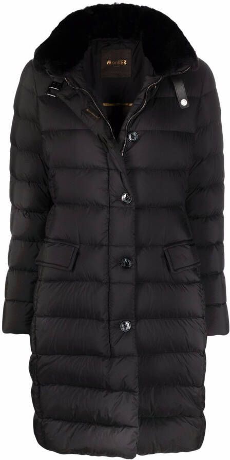 Moorer Parka met afwerking van bont Zwart