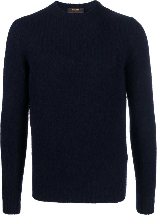 Moorer Sweater met ronde hals Blauw