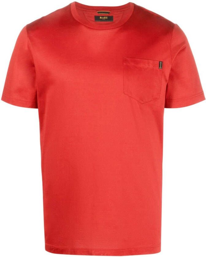 Moorer T-shirt met ronde hals Rood