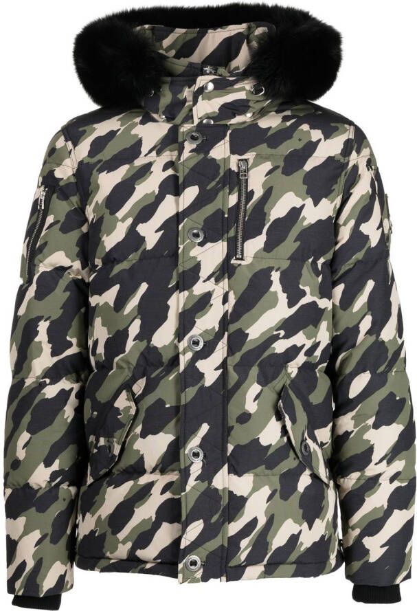 Moose Knuckles Jas met camouflageprint Groen