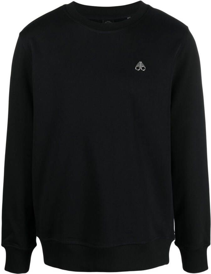 Moose Knuckles Sweater met logoplakkaat Zwart
