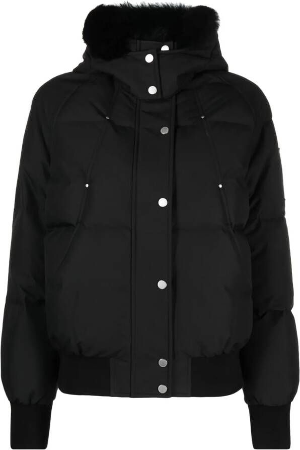 Moose Knuckles Donsjack met logoplakkaat Zwart