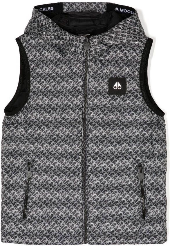 Moose Knuckles Kids Bodywarmer met monogram patroon Zwart