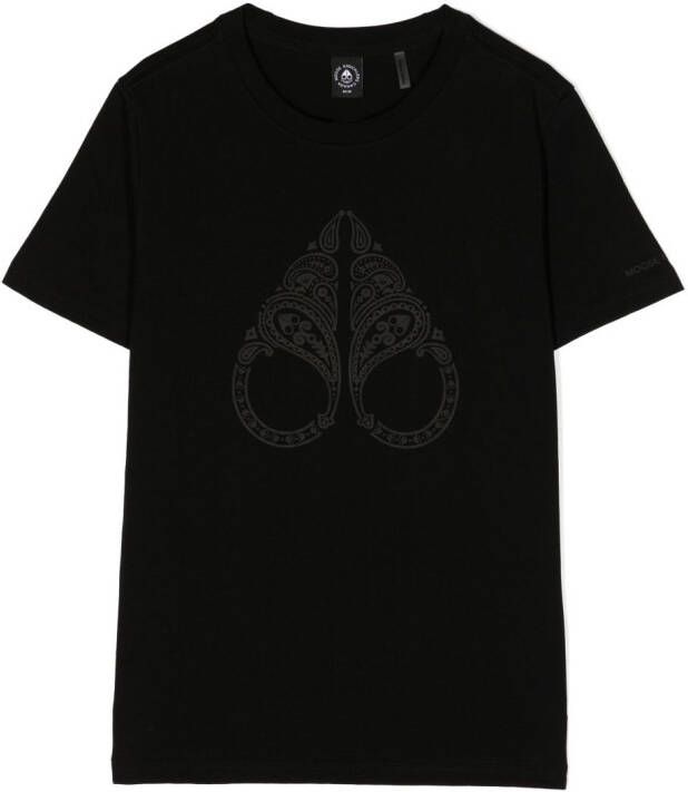 Moose Knuckles Kids Katoenen T-shirt Zwart