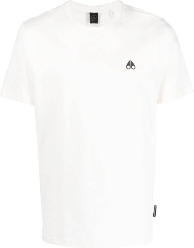 Moose Knuckles T-shirt met logoplakkaat Wit