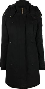Moose Knuckles logo-plaque hooded coat Zwart