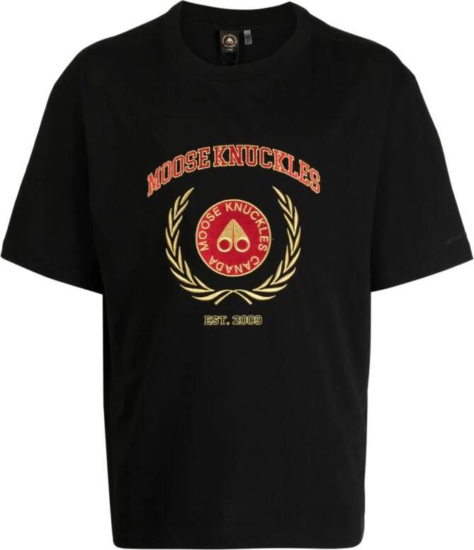 Moose Knuckles T-shirt met logoprint Zwart