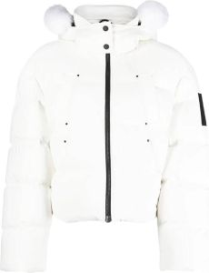 Moose Knuckles cropped padded puffer jacket Wit