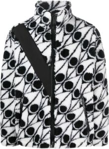 Moose Knuckles monogram-pattern funnel neck fleece Zwart