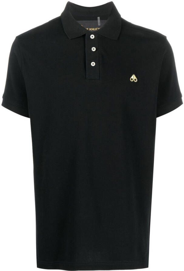 Moose Knuckles Poloshirt met logopatch Zwart
