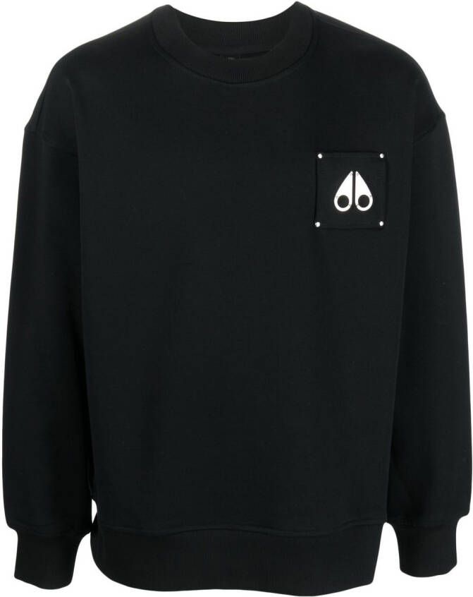 Moose Knuckles Sweater met logopatch Zwart