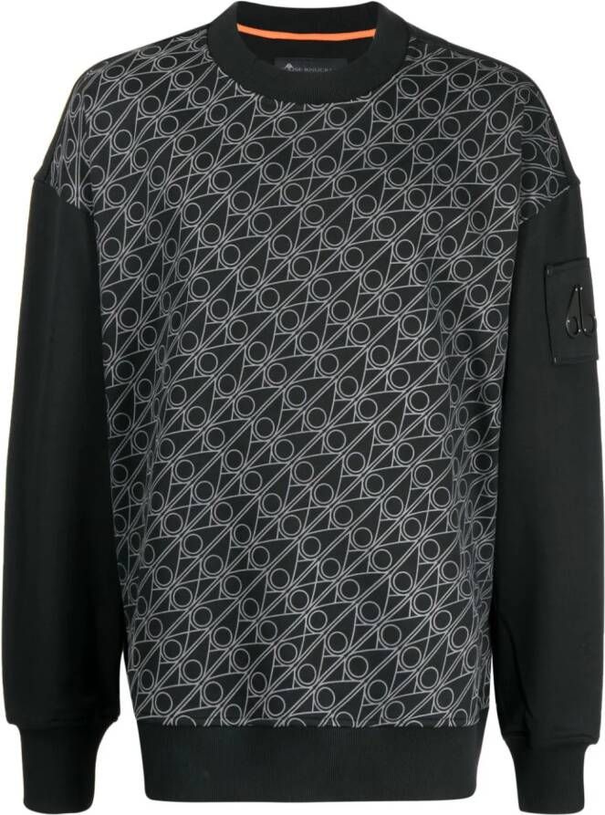 Moose Knuckles Sweater met logoprint Zwart