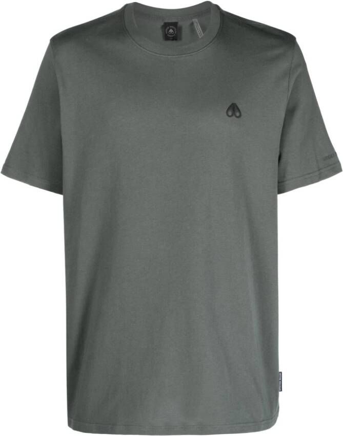 Moose Knuckles T-shirt met logopatch Groen