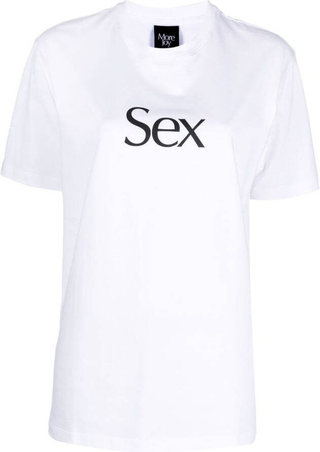 More Joy T-shirt met print Wit