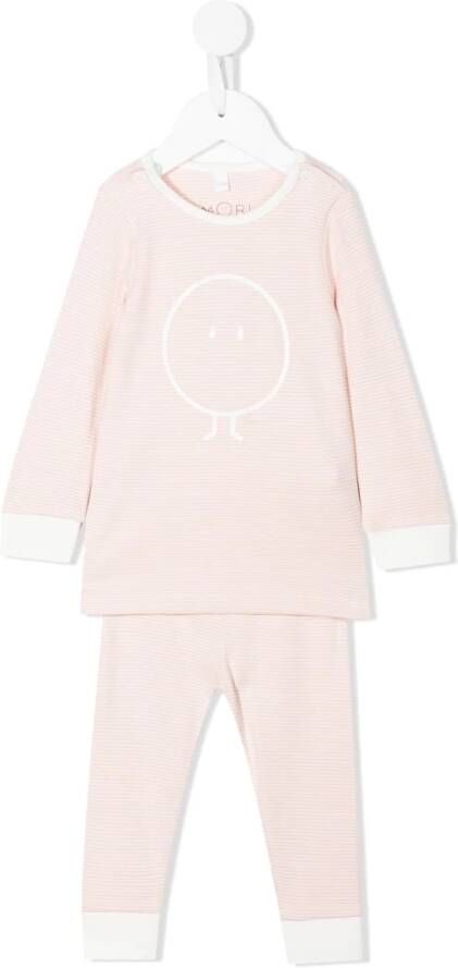 MORI Pyjama met geborduurd logo Roze