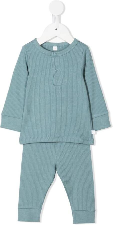MORI Ribgebreide pyjama Blauw