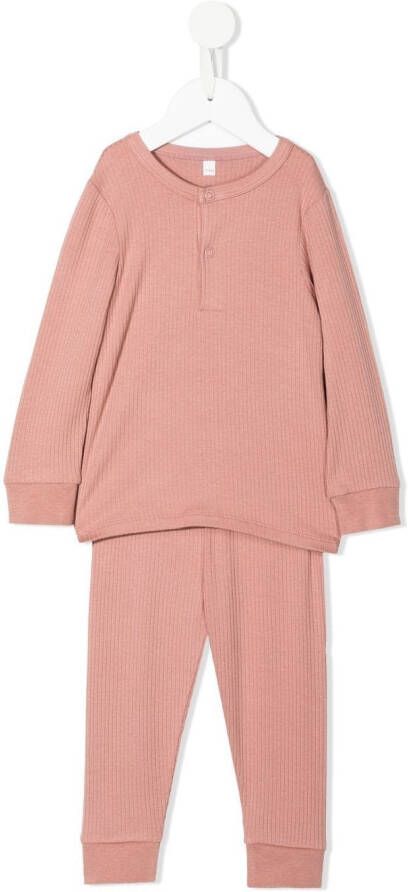MORI Ribgebreide pyjama Roze