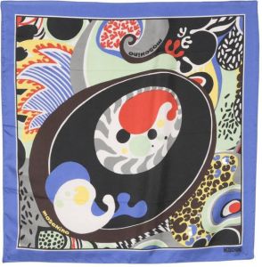Moschino abstract-print silk scarf Blauw