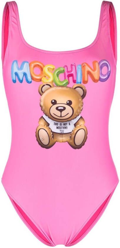 Moschino Badpak met teddybeerprint Roze