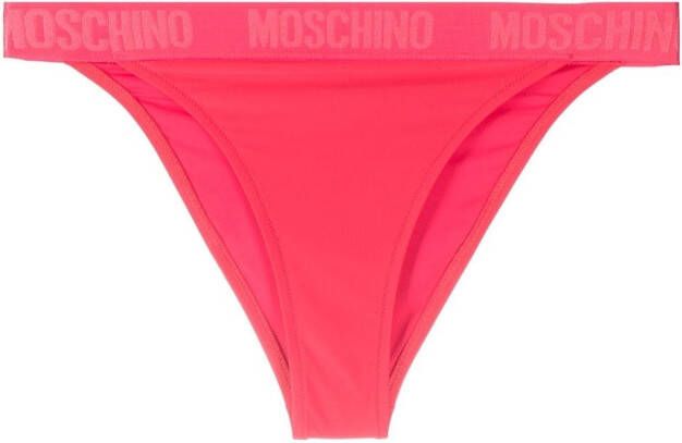Moschino Bikinislip met logoband Roze