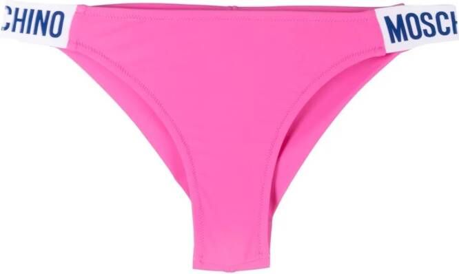 Moschino Bikinislip met logoband Roze