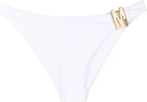 Moschino Bikinislip met logoplakkaat Wit