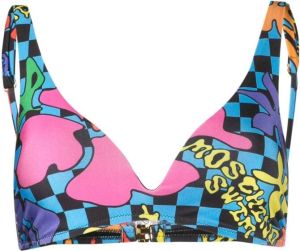 Moschino Bikinitop met abstracte print Blauw