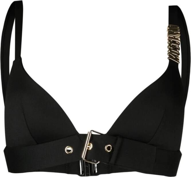 Moschino Bikinitop met gesp Zwart