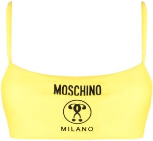 Moschino Bikinitop met logoprint Geel