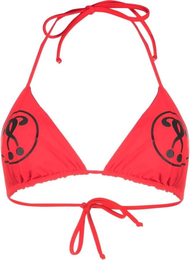 Moschino Bikinitop met logoprint Rood