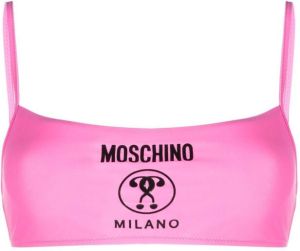Moschino Bikinitop met logoprint Roze