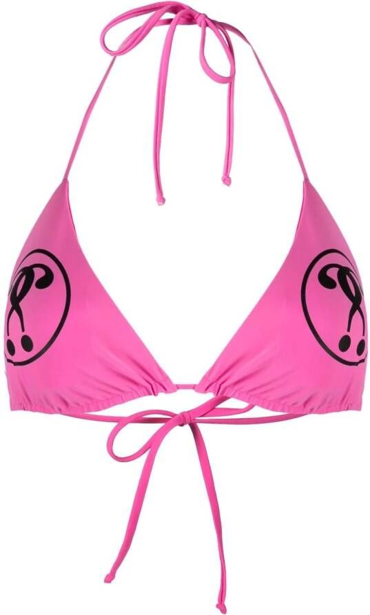 Moschino Bikinitop met logoprint Roze