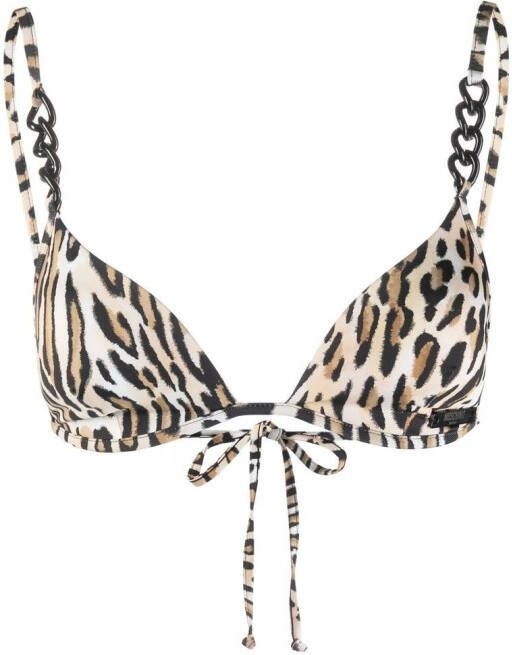 Moschino Bikinitop met luipaardprint Bruin