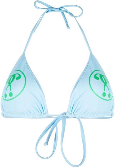 Moschino Bikinitop met vraagteken Blauw
