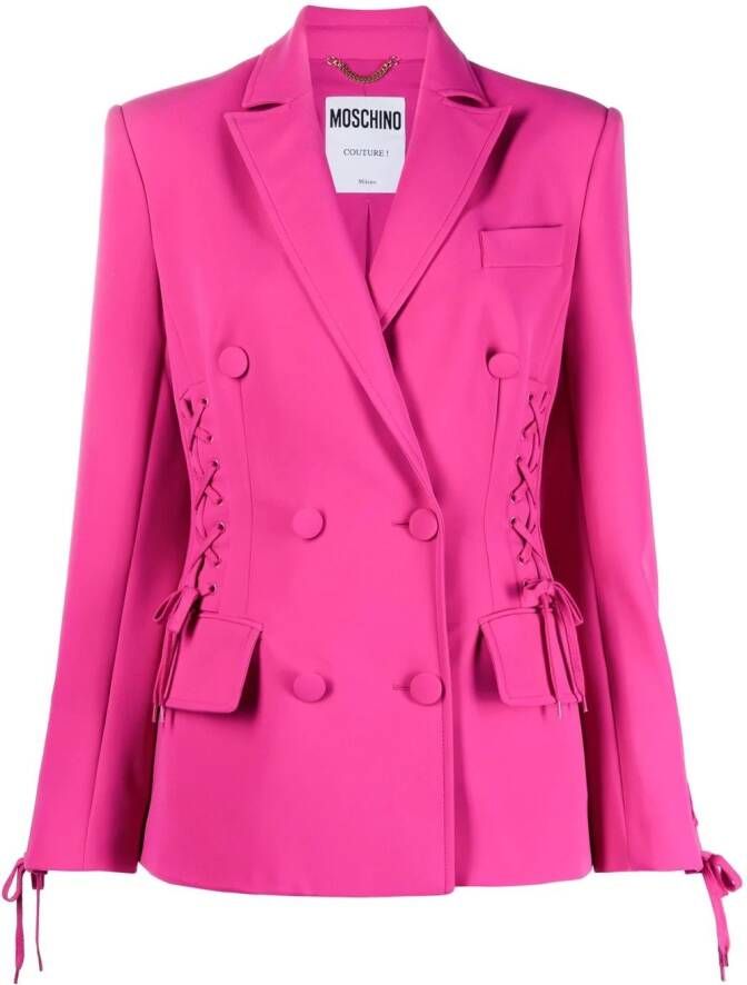 Moschino Blazer met knopen Roze