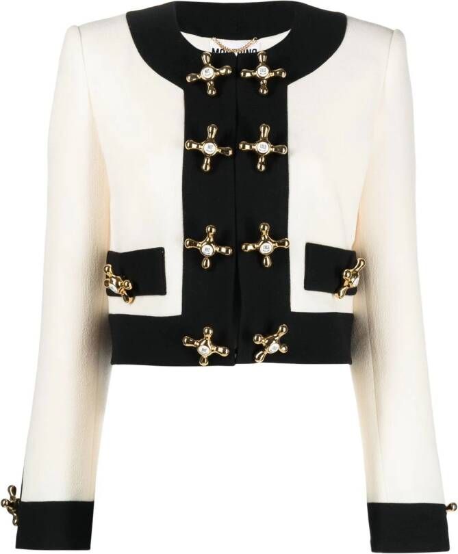 Moschino Blazer van scheerwol Wit