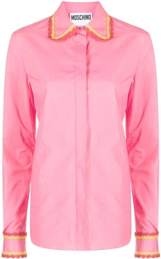 Moschino Blouse met contrasterend stiksel Roze