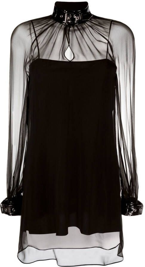 Moschino Blouse met gespkraag Zwart