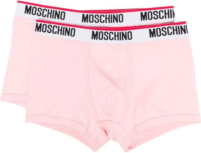 Moschino Boxershorts met logo tailleband Roze