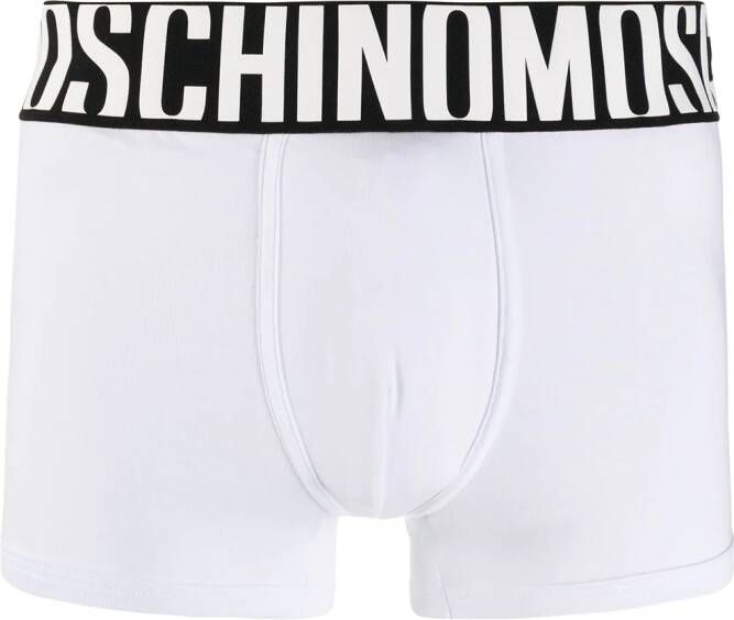 Moschino Boxershorts met logo tailleband Wit