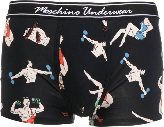 Moschino Boxershorts met print Zwart