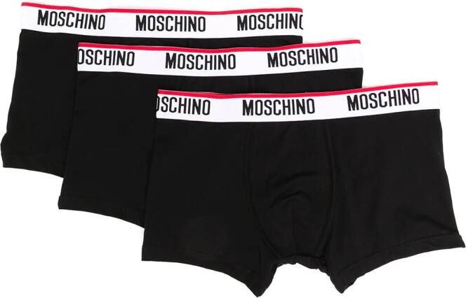 Moschino Boxershorts set met logo tailleband Zwart