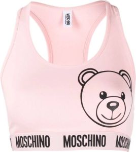 Moschino Bralette met teddybeerprint Roze