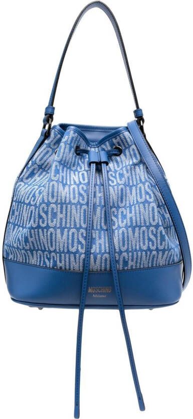 Moschino Bucket-tas met logoprint Blauw