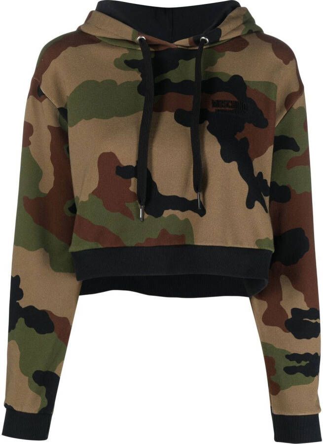 Moschino Hoodie met camouflageprint Groen