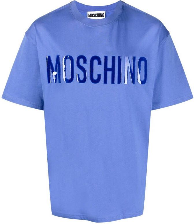 Moschino T-shirt met logoprint Blauw