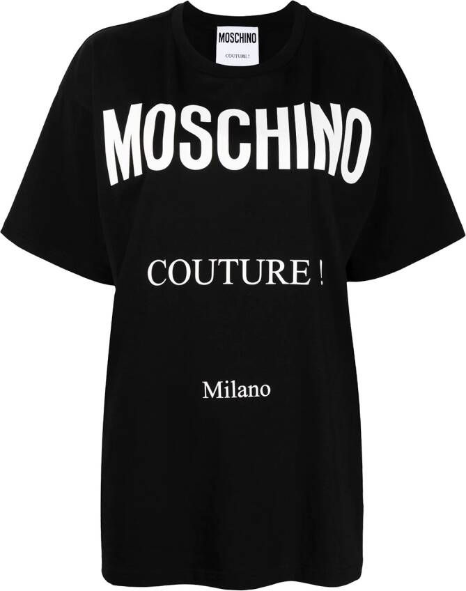 Moschino Couture oversized T-shirt Zwart