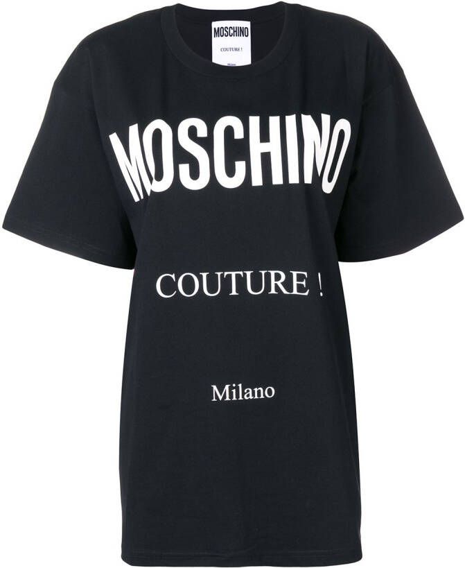Moschino Couture oversized T-shirt Zwart
