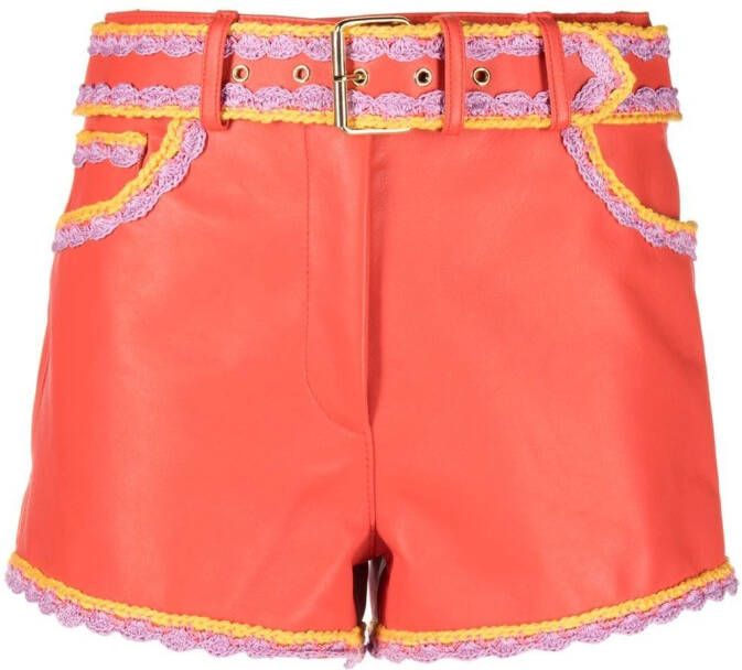 Moschino Leren shorts Rood